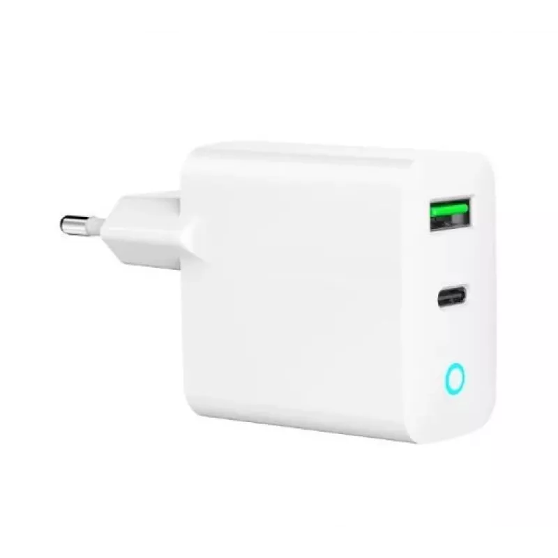 Alimentator Retea 220V GEMBIRD, Universal, 1 X USB USB-C D 20W, 1 X USB-a 3.0 QC 18W, Indicator LED, Valge