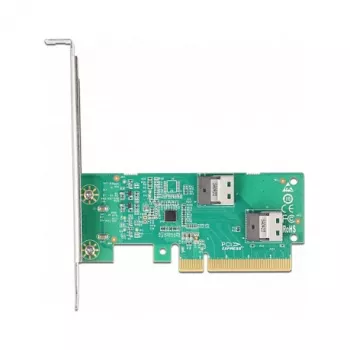 DeLOCK PCI Express 4.0 x8 kaart kahe sisemise SFF-8654 4i NVMe pordiga, madala profiiliga