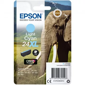 Epson Elephant üksikpakend hele tsüaan 24XL Claria Photo HD tint