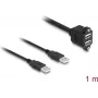 DeLOCK USB 2.0 kaabel 2 x USB Type-A-pistik - 2 x USB Type-A-pesa 1 m must