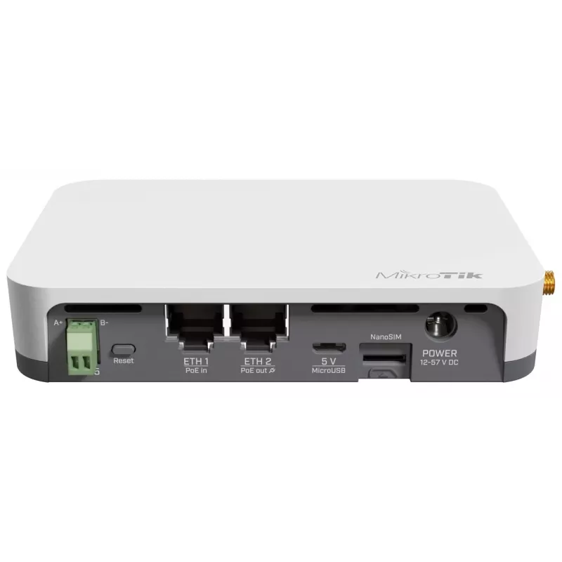 Võrgulüüs/kontroller MikroTik KNOT LR8G — Üheribaline 2,4 GHz, 100 Mbit/s Ethernet, QCA9531 650 MHz, RS-485, NanoSIM