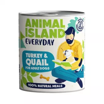 ANIMAL ISLAND Everyday Turkey and quail - märg koeratoit - 800g
