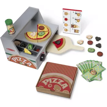 Mänguköögi lisatarvik Spin Master Melissa & Doug Top & Bake Pizza Counter, teeskletav pitsakomplekt