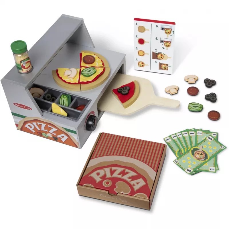 Mänguköögi lisatarvik Spin Master Melissa & Doug Top & Bake Pizza Counter, teeskletav pitsakomplekt