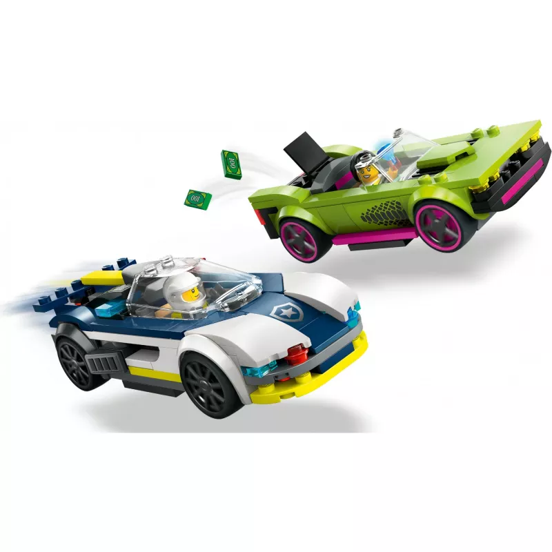 LEGO City mängukomplekt 60415 Politseiauto ja muskelauto tagaajamine — 213 tükki, 2 minifiguuri, vanusele 6+