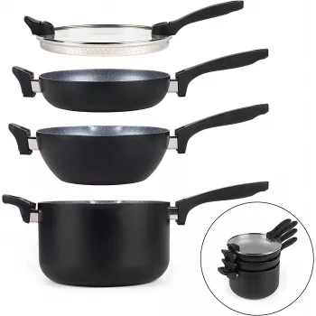 Kööginõude komplekt Russell Hobbs RH01840EU7 — 4-osaline virnastatav metallik marmor