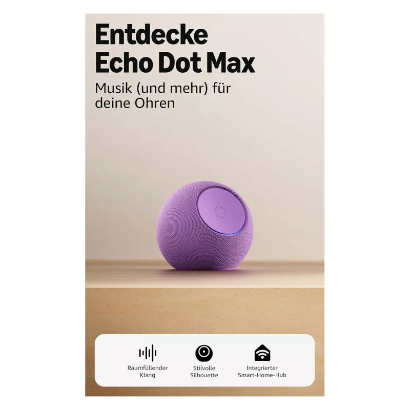 Amazon Echo Dot Max 2025 väljalase - ametüst - Bluetooth (B0DKLDMHYB)