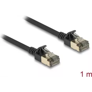 Võrgukaabel DeLOCK RJ45 Cat.8.1 F/FTP õhuke Pro 1 m must