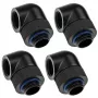 Adapter 90° G1/4 tolli isane G1/4 tolli emane pööratav, XSPC, must, pakis 4 tk