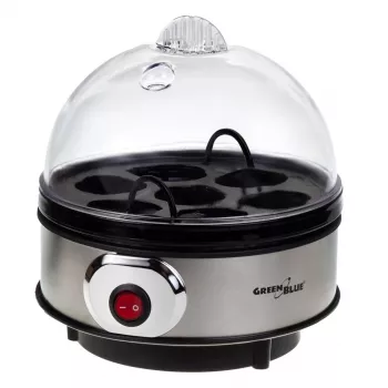 Munakeetja GreenBlue GB572 elektriline munasteamer 400W, mahutavus 7 muna, hõbedane, reguleeritav kõvadus