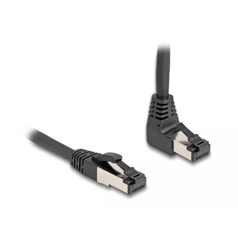 Võrgukaabel DeLOCK RJ45 Cat.8.1 90° allapoole nurga all / sirge 2 m must