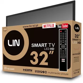 32-tolline LIN 32D1700 SMART LED-TV, HD Ready 1366x768, DVB-T2, Wi-Fi, 2×HDMI, 2×USB, 81,3 cm