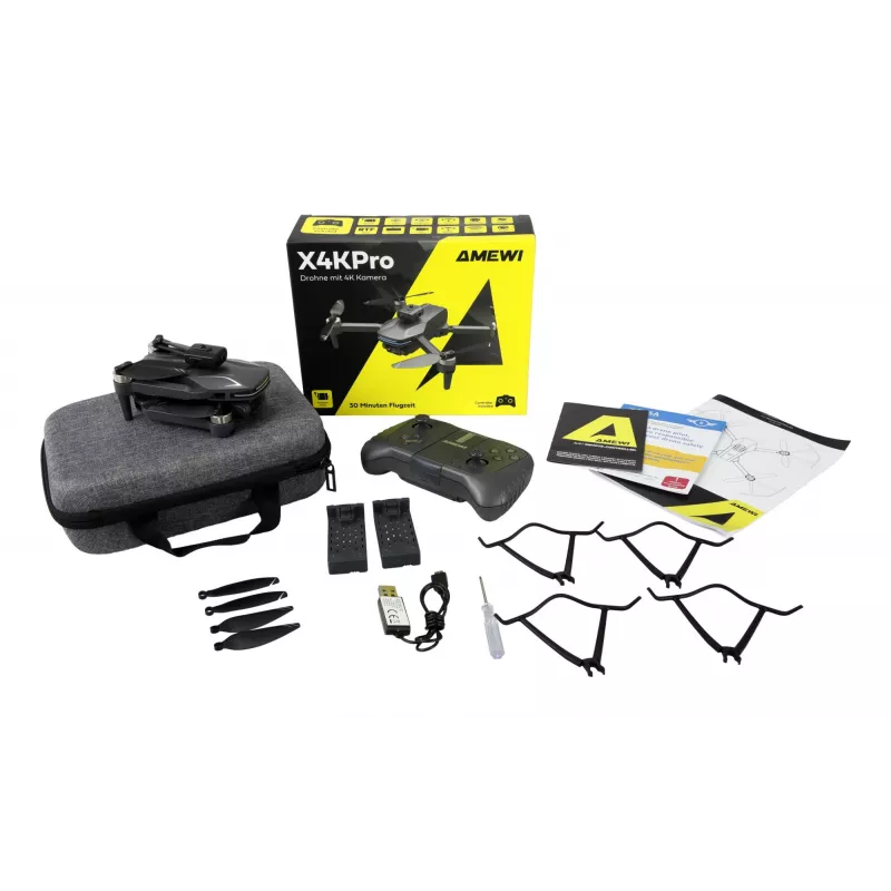 Amewi X4KPro, 4 rootorit, 3840 x 2160 pikslit, 1500 mAh, hall