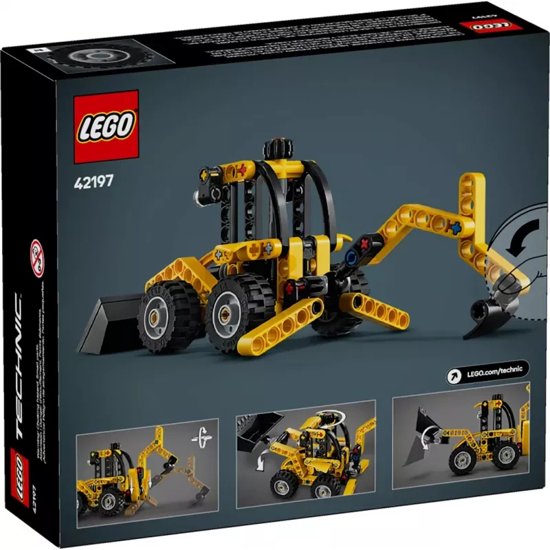 Ehituskomplekt LEGO Technic Tagalaadur 42197 — liigendrool, töötav laadur, 104 tk, soovitatav vanus 7+