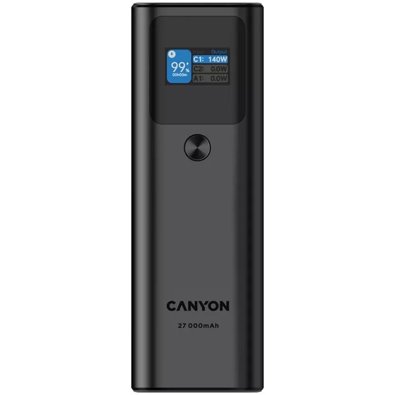 Canyon PB-2010 - Powerbank - Li-Pol - 27 000 mAh - Digitaalekraan - 2xUSB-C + 1xUSB-A - Toide