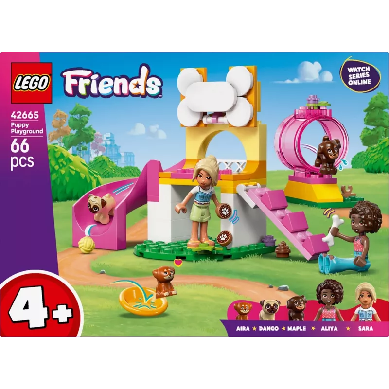 Konstruktsioonilelu LEGO Friends Puppy Playground komplekt 42665, 66 osa, 2 minifiguuri, vanus 4+
