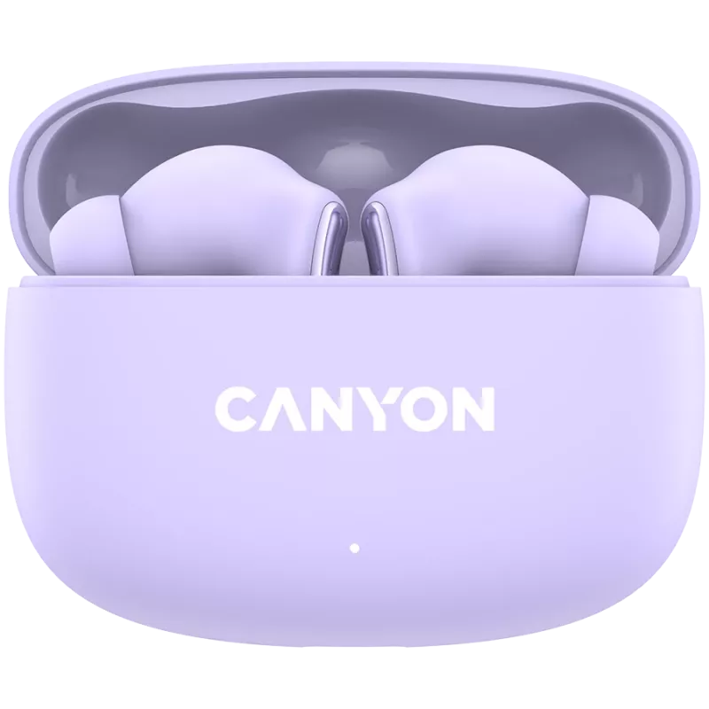 Canyon TWS-9 CNS-TWS9P Kõrvaklapid – Tõeliselt juhtmevabad – Bluetooth 5.4 – In-Ear – 6h + 30h tööaeg – USB-C laadimiskarp – Puutetundlik juhtimine – lilla