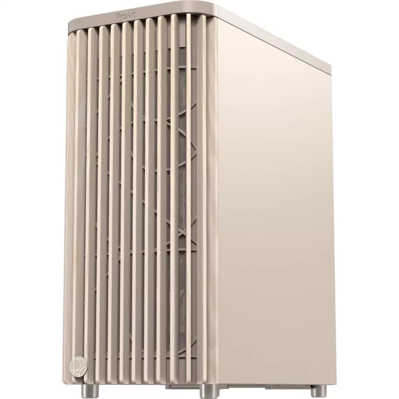 Arvutikorpus ASUS PROART PA401 WOOD TG PWM BEIGE – ATX, 503×225×412 mm, 2×3,5 tolli / 2×2,5 tolli, GPU kuni 315 mm