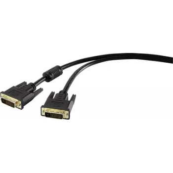 DVI-kaabel Renkforce 1404065, 1,80 m, must, 24+1 kontakti