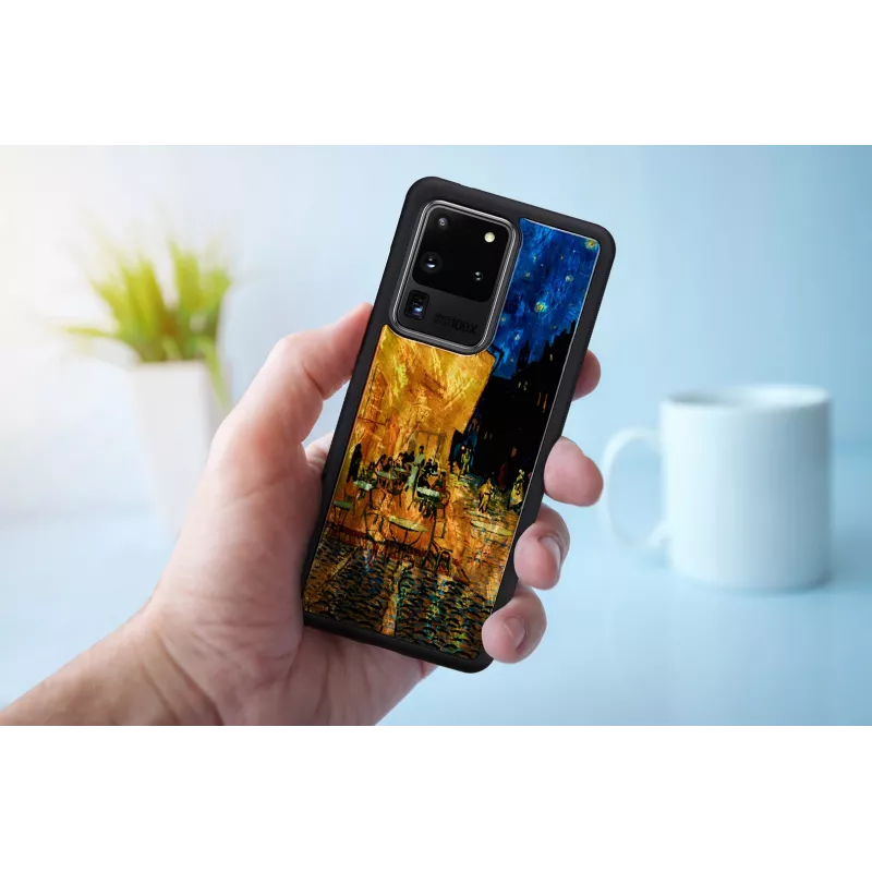 Telefonikohver iKins Samsung Galaxy S20 Ultra jaoks — must, mudel 'Cafe Terrace'