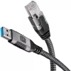 Techly ICOC U3A-RJ45-010 võrgukaabel Must, Hõbedane 1 m Cat6 F/UTP (FTP)