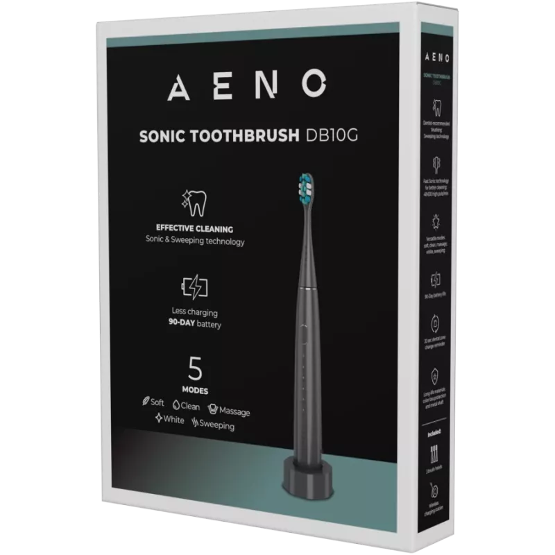 Juhtmeta hambahari, hall, 3 harjapead, 1400mAh, funktsioon: pehme, puhas, massaaž, valge, pühkimine