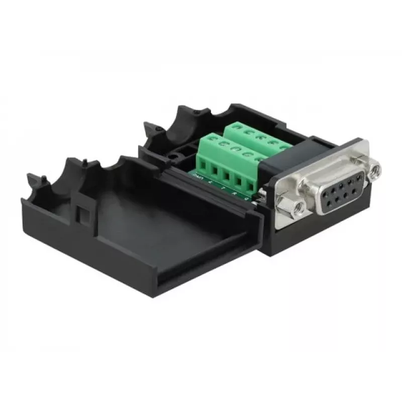 Juhtmepistik DeLOCK 66265 Sub-D 9 10 kontakti klemmiplokk Must