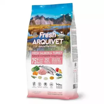 Poolniiske kuiv koeratoit ARQUIVET Fresh Salmon with Turkey 10 kg — täisväärtuslik toit täiskasvanud koertele, 27% valku, 17% rasva