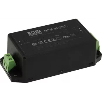 MEAN WELL MPM-45-5 tk Toiteplokk ja pingemuundur Siseruumidesse 45 W Must (MPM-45-5 tk)