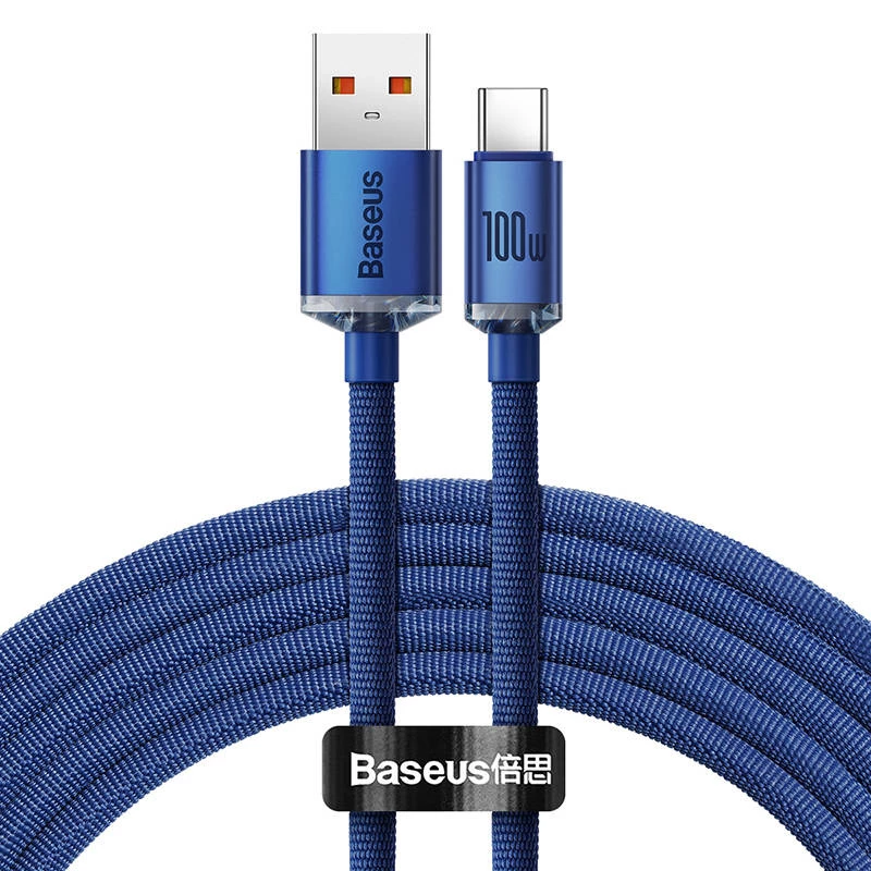 Baseus Crystal Shine kaabel USB–USB-C, 100W, 2m (sinine)