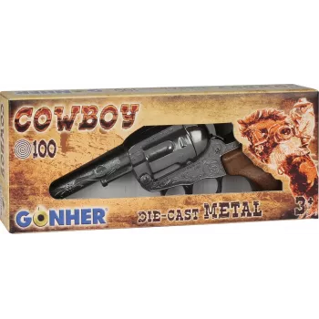 Mänguasi metallist kauboi revolver Gonher 8-lasuline mudel 239842