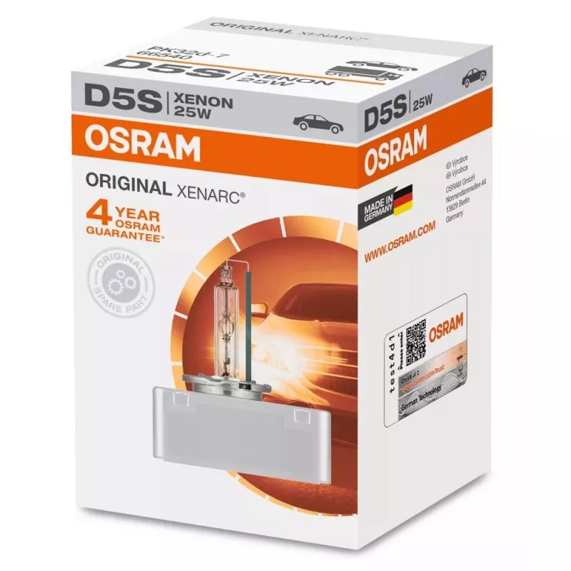 Ksenoon esitulede pirn Osram Xenarc Originaal D5S 25W, üksikpakend