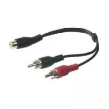 Wentronic Goobay RCA-Adapterkaabel, Must, 0,2 m - RCA-Pistikupesa > 2x RCA-Pistik (Audio vasak/parem) (50008)
