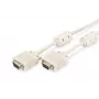 VGA monitori ühenduskaabel DIGITUS AK-310103-100-E — HD15(M) HD15(M)-le, 10 m, 3Coax+7-juhtmeline, beež