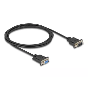 DeLOCK jadakaabel RS-232 D-Sub9 isane emasele 2 m Must