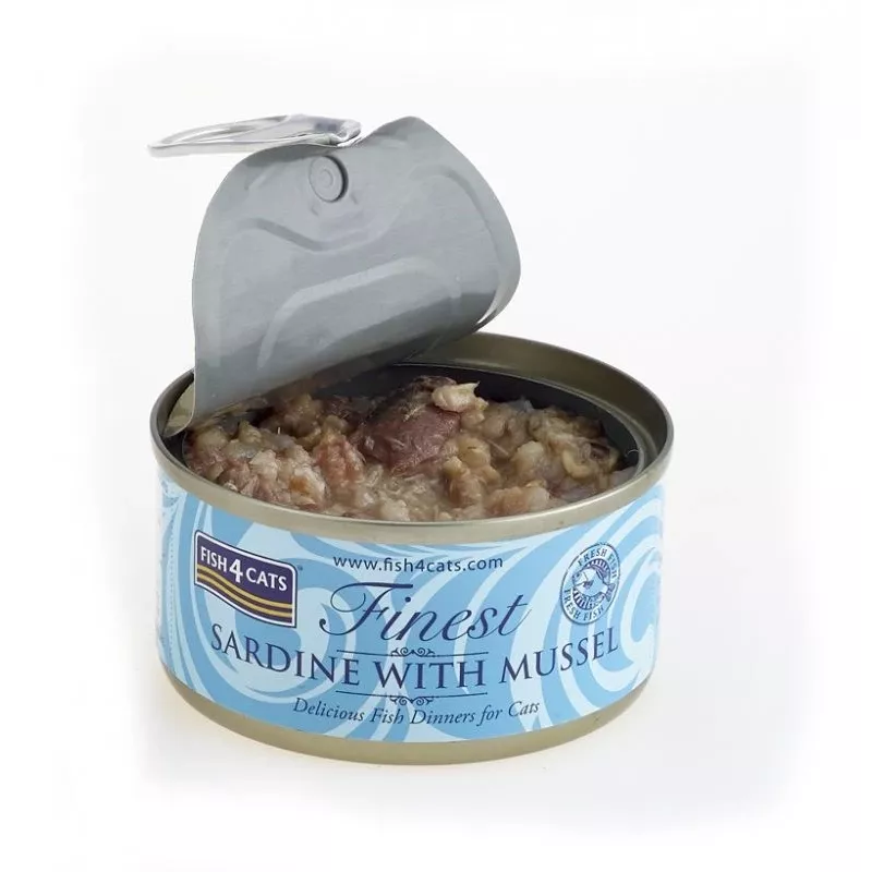 FISH4CATS Sardine with mussel - märg kassitoit - 70g