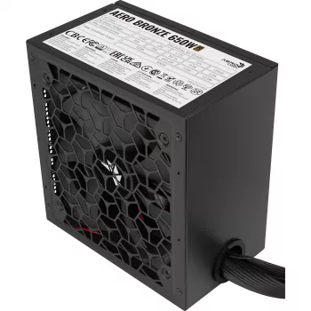 Toiteplokk AEROCOOL AERO BRONZE 650W APFC (V.2 2025) — 650 W ATX toiteplokk aktiivse PFC-ga