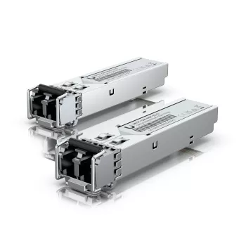 Ubiquiti SFP transiiver, mis toetab mitmekiulise fiibri kasutamist dupleks LC UPC pistikuga. (UACC-OM-MM-1G-D)