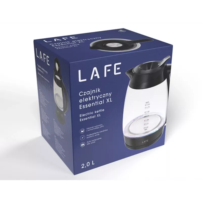 Elektriline veekeetja LAFE Essential XL 1.7L 2200W klaasist