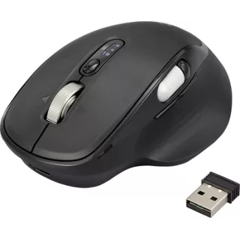 Renkforce RF-WM-220 hiir, juhtmevaba, Bluetooth®, suurus: M/L, optiline, must, 11 nuppu, 4800 dpi, ergonoomiline, lihtne vahetus 3 seadme vahel, multipaarimine (RF-6857524)