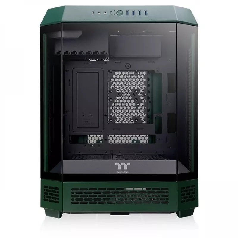 The Tower 600, Tower-Enclosure Dark Green, Tempered Glass x 3