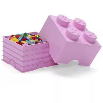 Hoiustustellis LEGO Room Copenhagen 4, roosa — LEGO hoiustustellis 40031738, virnastatav konteiner mänguasjadele ja tekstiilidele