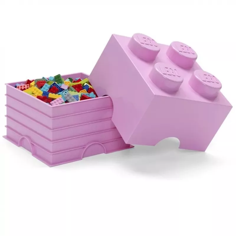 Hoiustustellis LEGO Room Copenhagen 4, roosa — LEGO hoiustustellis 40031738, virnastatav konteiner mänguasjadele ja tekstiilidele