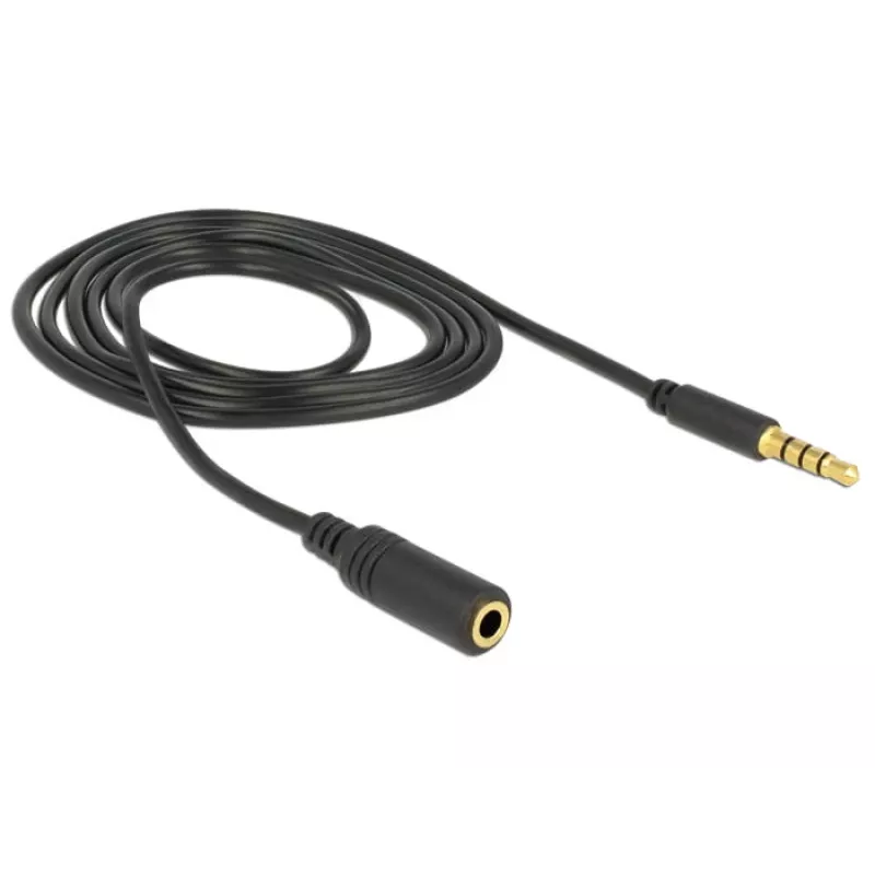 Helikaabel 3,5 mm isane-emane DeLOCK 84666 Must 1 m