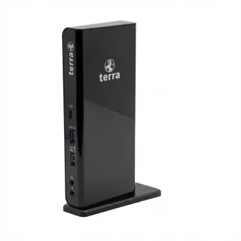 TERRA MOBILE dokkimisjaam 732 USB-A/C Dual Display, sisaldab 5V/4A toiteallikat, USB-A/C kaabel sülearvutitele (1480379)