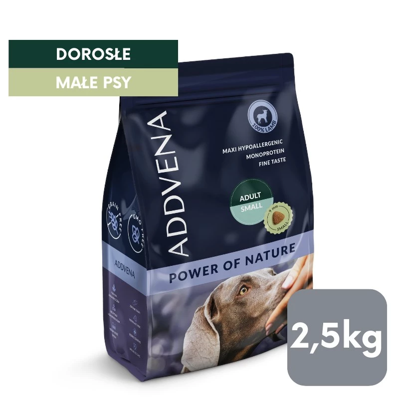ADDVENA Power of Nature Adult Small Lamb - kuiv koeratoit - 2,5kg