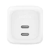 Sisene vahelduvvoolu kiirlaadija Belkin WCH020KQ2MWH-B6 — 2x USB‑C, 2 m sisseehitatud kaabel, valge