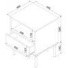Öökapikomplekt cama meble TRESSE 44×40×53 cm mattroheline, 1 sahtel, komplektis 2 tk