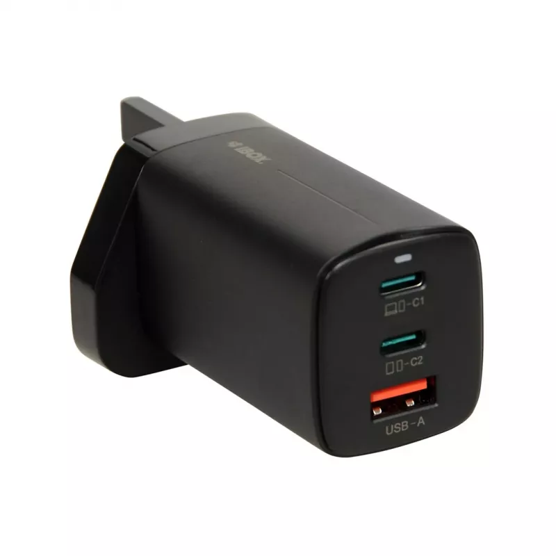 iBOX C-65 Must, GaN 65W universaalne laadija UK pistikuga