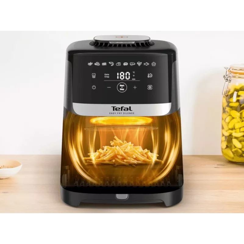Tefal Easy Fry Silence EY551HE0 fritüür Üksik 5 L Eraldiseisev kuumaõhufritüür Must, Hall, Roostevaba teras